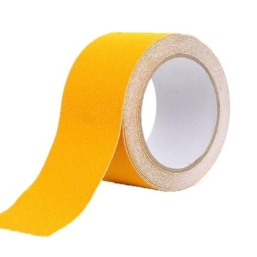 Grip Tape Anti Slip Tape 3 Inch, 20 Feet, Yellow Heavy Duty Non Skid Tape for Stairs Outdoor/Indoor, Waterproof Safety Adhesive Strips Roll for Ramp Traction Tread Staircases, 80 Grit