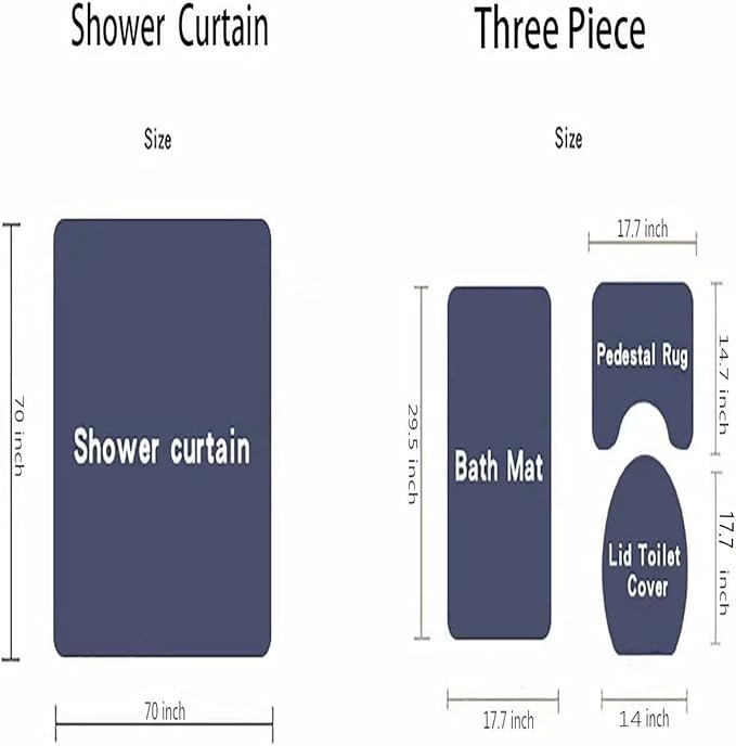 Yddsky 4 Pcs Red Geometric Shower Curtain Sets with Rugs Red Bathroom Sets with Shower Curtain and Rugs Modern Bathroom Curtains Shower Set with Toilet Lid Cover for Bathroom Decor Accessories