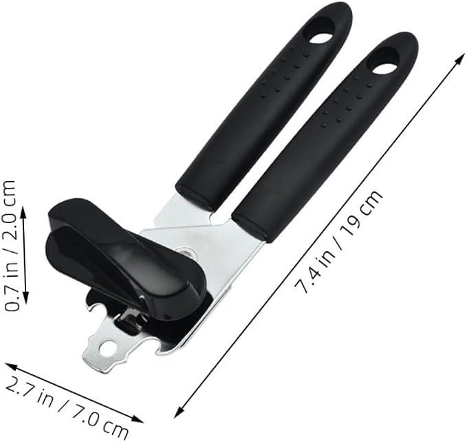 Versatile Stainless Steel Can and Bottle Opener Compact Manual Lid Opener for Household Use Sleek Design for Easy Gripping Kitchen Tool for Cans and Bottles