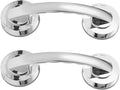 SHOWERORO 2pcs Silver Suction Cup Grab Bars for Bathroom Safety – Adhesive Stainless Steel Handles with Strong Hold, No Drilling Required, Removable Suction Handles for Shower and Glass