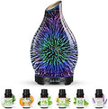 Essential Oil Diffuser & Essential Oils Set, Glass Aromatherapy Diffuser, 6 Oils Gift Pack (Lavender Tea Tree Lemongrass Sweet Orange Eucalyptus Peppermint)