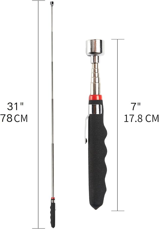 3PCS Telescoping Magnetic Pick Up Tool 20 lb - Extendable 31", Telescopic Magnet Stick Useful for Hard-to-Reach,Sink Drains,Mechanic Automotive Gifts for Birthday Father's Day,Christmas