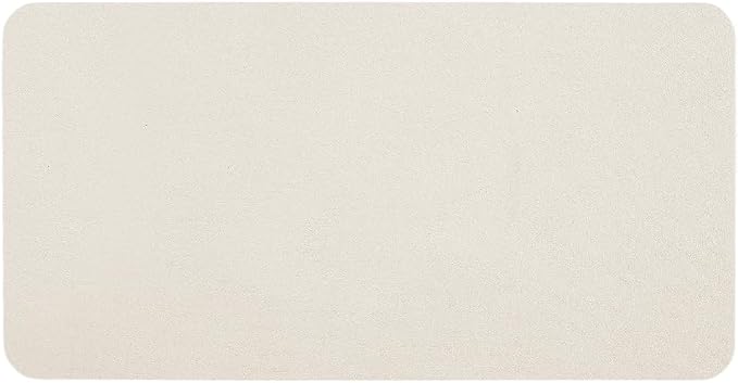 TYUU White Bath Mat, Bathroom Rugs Non Slip Washable Thin Absorbent Quick Dry Bath Mat Fits Under Door Bathroom Floor Mat Perfect for Bath, Shower, or Sink 24"x48" White