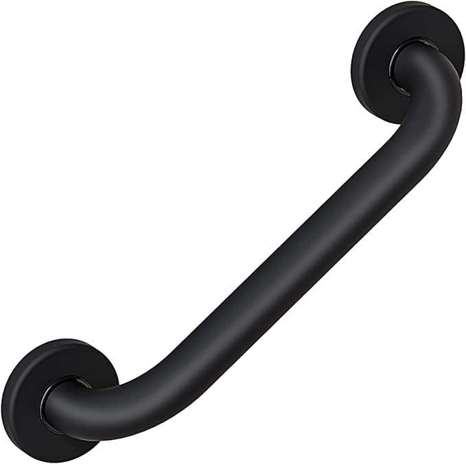 ROTHLEY 12 Inch Grab Bar for Bathtubs and Showers: Stainless Steel Shower Grab Bar Wall Mounted Shower Handle with Concealed Screws for Handicapped Elderly and Seniors (Matte Black)