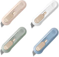 Generic 4pcs Utility Knife,SK5 Retractable Blade Duty Box Cutter Letter Opener, Razor Sharp Cartons Cardboard Cutter Knife Perfect for Paper, Sewing, Craft, Home and Office, Blue,green,pink,white