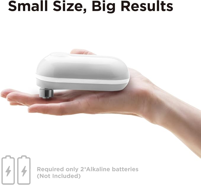 Kitchen Mama Mini Electric Can Opener Smooth Edge: Opens Can with One Press - Ultra-Compact, Portable, Hands-Free, Safe, Cordless, Seniors with Arthritis, Automatic, Battery Operated Appliance (White)
