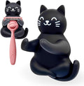 Cute Black Cat Silicone Razor Holder for Shower Adhesive Sticky Heavy Duty Waterproof Wall Hooks, Black Cat Razor Hooks for Bathroom Inside Shower Wall Hanging Loofah Towel