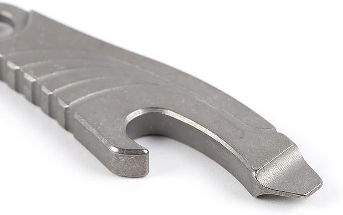 Hamans Mini Pry Bar Multi Tool Titanium Pry Bar with Bottle Opener Screwdriver Function (Grey)