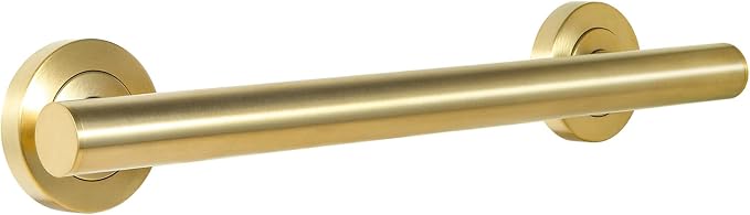 Lava Odoro Shower Grab Bar, Modern Stainless Steel Handicap Grab Bar for Bathtubs and Showers, Shower Safety Bar for Seniors Disabled, ADA-Compliant (Brushed Gold, 12 Inch)