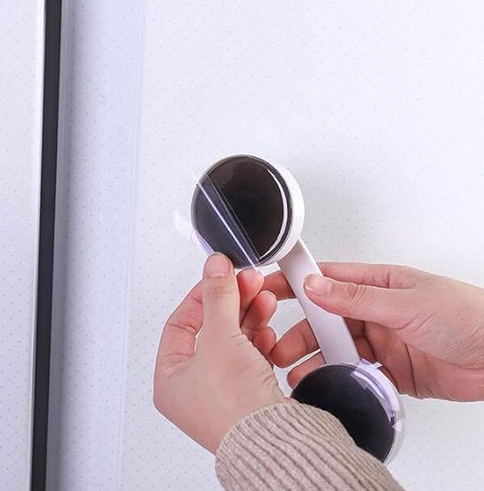 WANLIAN Powerful Suction Cup Glass Mirror Door Handle, Refrigerator Drawer Bathroom Suction Cup Wall handrail, Bathtub Shower Handle Kitchen Drawer Cabinet Handle Suction Cup (White)