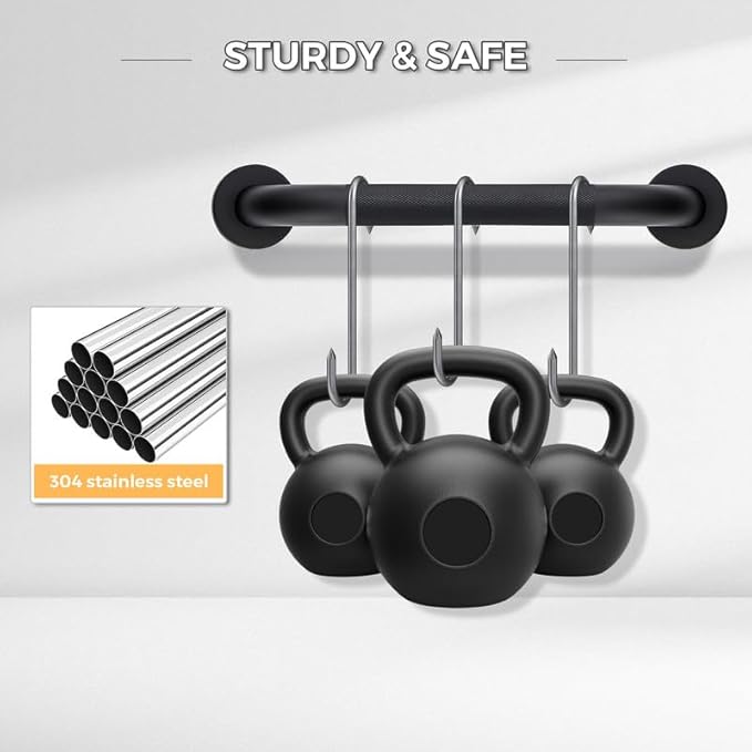Grab Bars for Shower, 2 Pack 32-Inch Anti Slip Shower Handles for Elderly, Safety Shower Grab Bar, Stainless Steel Handicap Grab Bars for Bathroom (Black 1" Diameter)