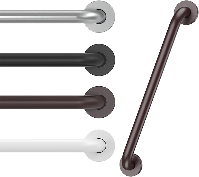 16 Inch Grab Bars for Wall Oil Brown, Safety Shower Grab Bars for Seniors Elderly Handicapped, Handicap Grab Bars for Shower with Concealed Screws, Tesuchan