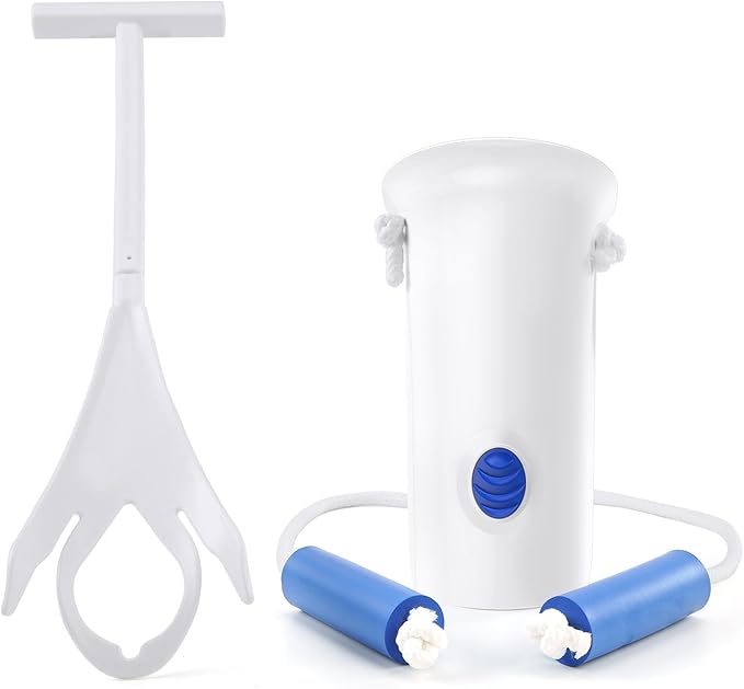 Jellas 4.6 Inch Wide Sock Aid Kit - Long Rope Assist Device for Seniors, Limited Mobility, Post-Surgery | No Bend Sock Helper & Remover | Easy On/Off Socks Tool (White)
