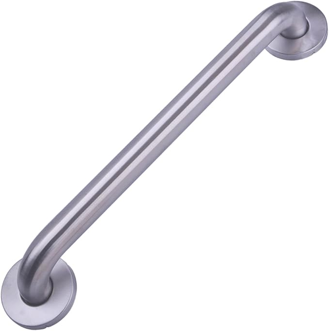 Amazon Basics Bathroom Safety Handicap Grab Bar, 16 Inch Length, 1.25 Inch Diameter, Sturdy Support, Holds up to 500LBs, ADA Compliant, Stainless Steel