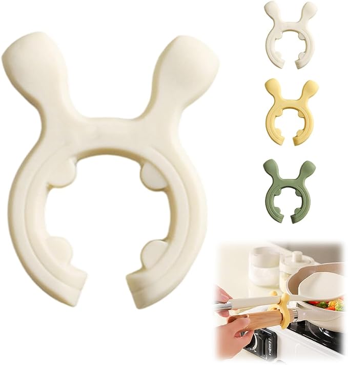 Multifunction Silicone Pot Handle Spatula Rack, 2026 Non-Slip Spoon Holder Stove Organizer Kitchen Gadgets, Steam Releaser,Utensil Anti Scalding Pot Clip for Cooking Accessories (1, White)