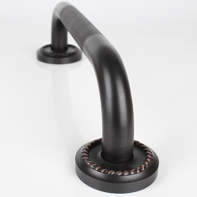 20-Inch Grab Bar Featuring Anti-Slip Handrail, Solid Brass, Oil Rubbed Bronze, Heavy-Duty Construction Armrest, Bathroom Bathtube Shower Safety Rail
