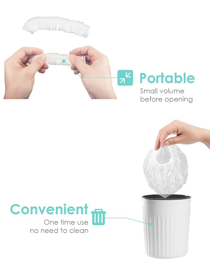 Auban 100PCS Disposable Shower Caps, Hair Cap Large Plastic Clear Thick Waterproof Bath Caps For Women, Hotel Travel Essentials Accessories Deep Conditioning Hair Care Cleaning Supplies(17.3")