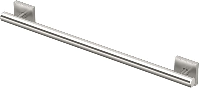 Gatco 954 Elevate Bathroom Grab Bar, ADA Compliant Wall Mounted Safety Support Handle for Shower and Tub, Satin Nickel, 24 Inch