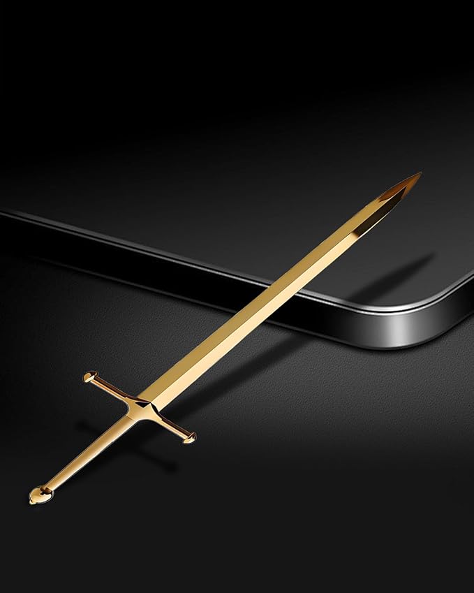Letter Opener Envelope Slitter Mail Opener Tool Sword Letter Opener Vintage Decorative Letter Opener Knife Desks Decoration Silver Ergonomic Grip Handle Office Mail Supplies（Golden）
