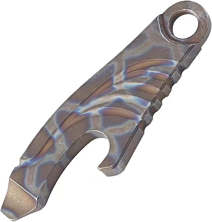 Hamans Mini Pry Bar Multi Tool Titanium Pry Bar with Bottle Opener Screwdriver Function (Multicolor)