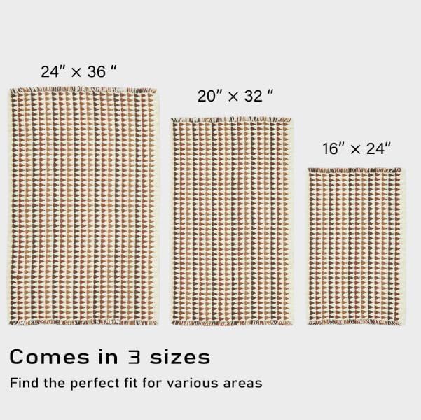 Douceur Boho Bath mat for Bathroom Floor Non Slip, Acrylic Blend Cute Bath Mats with Tassels, Quick Dry Bath mats Machine Washable, 24" x 36", Brown