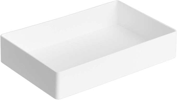 Amazon Basics Rectangular Plastic Desk Organizer Bundle, 3 Pieces Letter Tray and Accessory Tray for Office Supplies, Document Organization, Workspace Storage, 10 x 13.4 inches, White