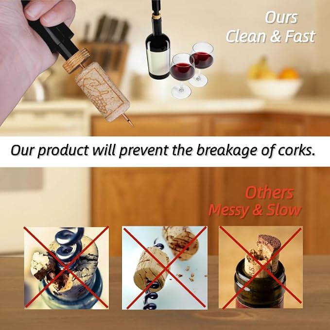Aeropop Wine Opener 2 Pack, Air Pump Wine Bottle Opener - Portable Needle Type Corkscrew No Pull Easy Open, Manual Pressure Wine Opener for Travel Picnic Party Home Restaurant, Golden+Red
