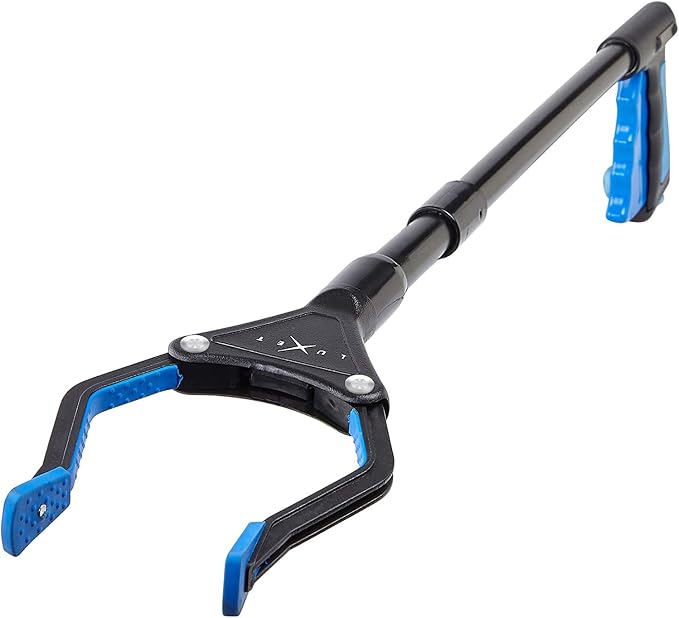 Grabber Reacher Tool, Luxet Long Steel Foldable Pick Up Stick, Strong Grip Magnetic Tip, Heavy Duty Trash Picker Claw Reacher Grabber Tool, Elderly Wheelchair Mobility Aid (2-Pack, Blue)