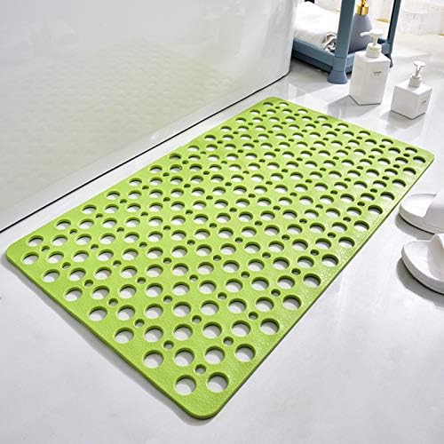 Casa and Beyond Shower Mat,Non Slip Bath Mat and Shower Mat with Suction Cups and Drain Holes,Bathroom Mat Easy to Clean Soft Machine Washable,Bathtub Mat Easy Dry&Cut (Green,21" x 21"(Rectangular))