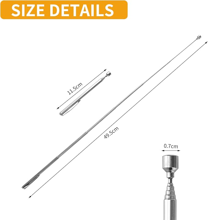 Telescoping Magnetic Pick Up Tool Set of 2,Telescopic Magnet Stick-Useful for Hard-to-Reach,Narrow Space,Mechanic,Automotive, Home - Cool Gadget Christmas Gifts Stocking Stuffers for Men Women Husband