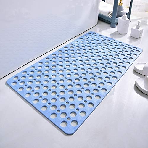 Casa and Beyond Shower Mat, Bathtub Mat Non Slip with Suction Cups and Drain Holes, Easy to Clean Soft Machine Washable, Shower Mats for Inside Shower Easy Dry&Cut (Blue,28" x 28"(Rectangular))