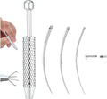 GEMQUEEN Piercing Taper Ball Grabber Tool for Changing Jewelry - 14G 16G 18G 20G Stainless Steel Flat Back Earrings Applicator Tool Threadless Insertion Pin Thread Body Piercing Kit for Ear Nose Lip