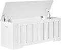 VANKILEY 47.2" Storage Chest Extra Large,Storage Trunk with 2 Safety Hinges,Wooden Storage Bench,Shoe Bench,47.2x15.7x19.1 Inch,Easy Assembly,Storage Bench for Bedroom,Living Room,entryway(White).
