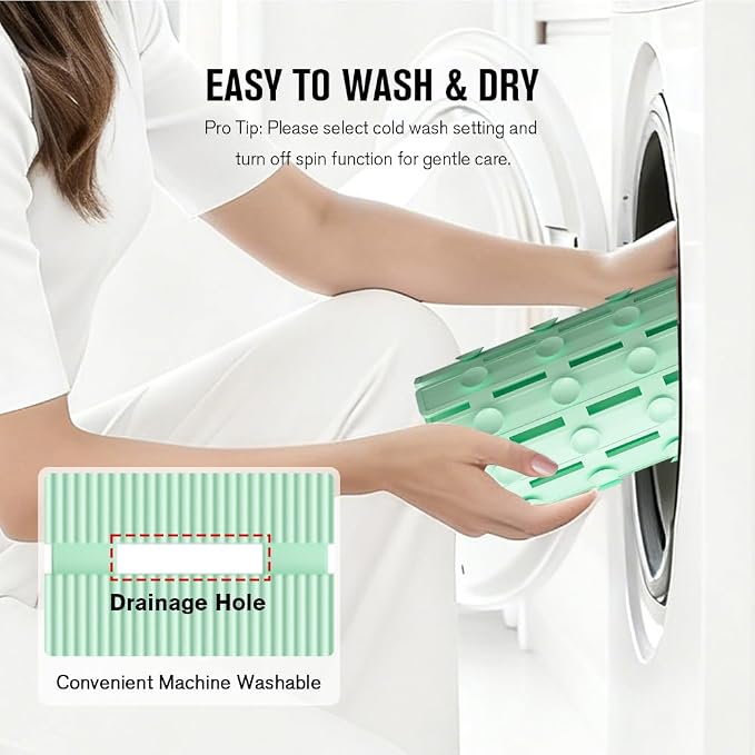 MBOSS Bath Tub Shower Mat Non Slip Bathtub Mats for Bathroom Shower Floor Mat Bath Mats for Shower Tub Anti Slip Shower Mat with Drain Hole and Large Suction Cups (Mint Green, 27.5 X 15.7 Inch)