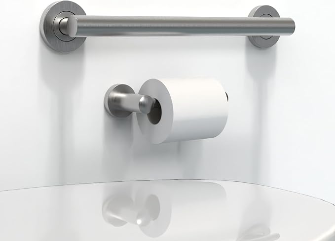 ADA Compliant Grab Bar, 500lbs Weight Support for Bath Safety (12 inch, Brushed Nickel)
