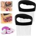 2025 New Onion Slicer Holder - Stainless Steel Meat Vegetable Slicer for Tomatoes, Lemons, Potatoes - Kitchen Gadget with Comfy Non-Slip Grip (2)