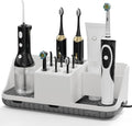 Boperzi Electric Toothbrush Holders with Cord Slots: Detachable Toothbrush and Toothpaste Holders, Large Tooth Brush Storage Caddy Set Drainage, Anti-Slip Bathroom Counter Organizer for Family, Kids