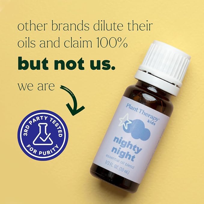 Plant Therapy Kids Nighty Night Essential Oil Blend for Sleep, 10 mL (1/3 oz), 100% Pure, Undiluted, Natural Aromatherapy, Encourages a Good Night's Rest