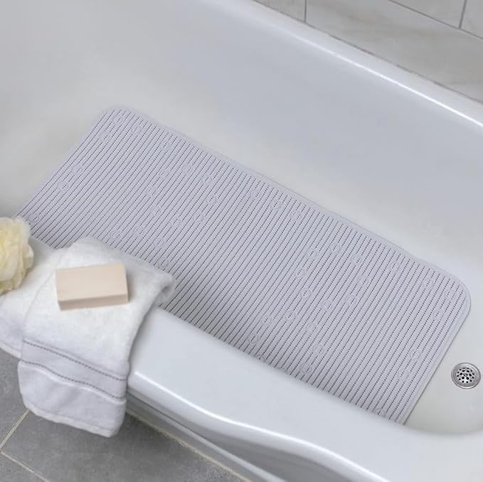 Duck Brand Clorox Cushioned Shower Mat, Non Slip Bathtub Mat with Suction Cups, 17 Inches x 36 Inches, White, 2 Pack