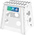 Dyforce Non-Slip Folding Step Stool - 13 inch Height Heavy Duty Foldable Stool for Adults Kids, Plastic Step Stool Camping Stepping Stool - White