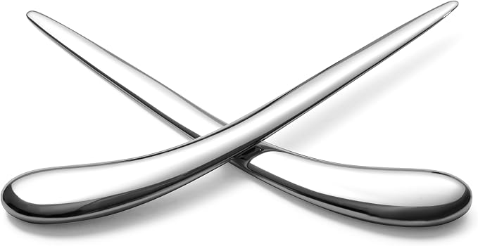 Natico Originals Non-Tarnishing Silver Contemporary Home and Office Desktop Letter Opener, Sleek Curved Edge Comfortable Grip, Paperweight (30-364)