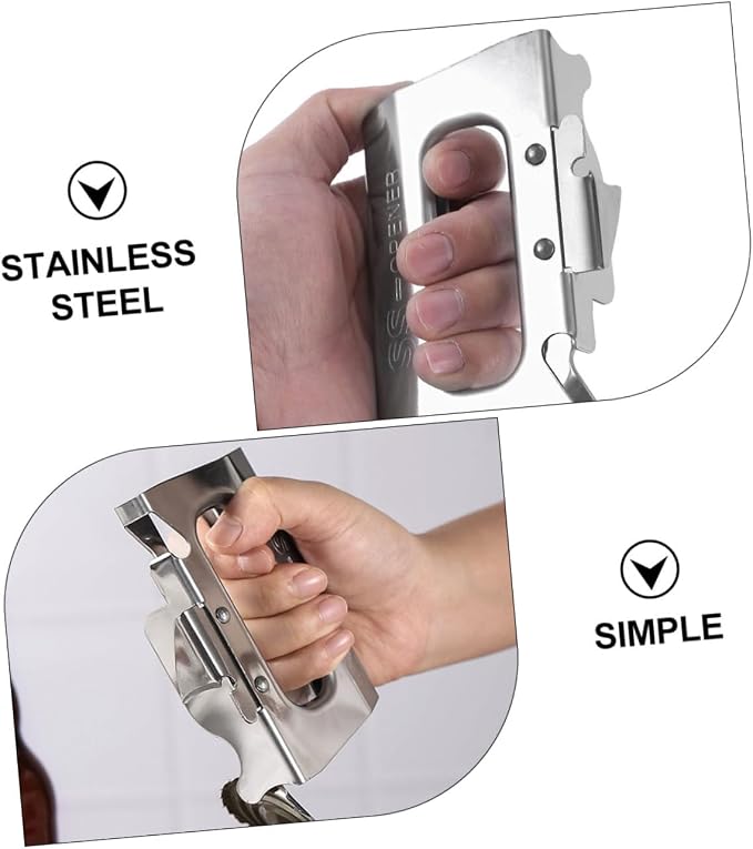 Garneck Stainless Steel Bottle Opener Smooth Edge Can Opener for Arthritic Hands