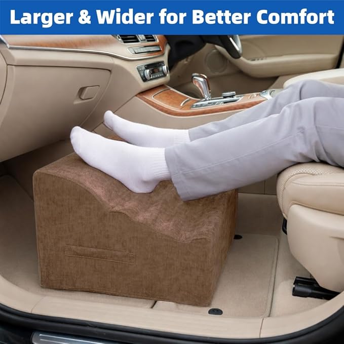 Foot Rest for Under Desk at Work, Non-Slip Office Foot Stool for Office Chair, Gaming Chair & Sofa, Leg Elevation Support for All-Day Comfort (Brown)