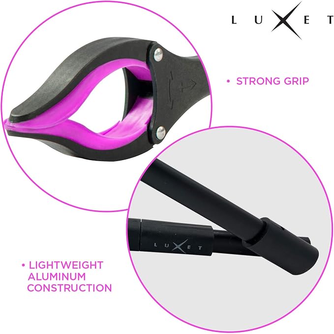 Grabber Reacher Tool 19 Inch Long, Foldable Pick Up Stick - Strong Grip Magnetic Tip - Heavy Duty Trash Picker Claw Reacher Grabber Tool Elderly Wheelchair Mobility Aid (Pink)
