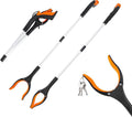 Grabber Reacher Tool, 2 Pack 32" Foldable Lightweight Trash Claw Grabbers for Elderly, 360° Rotating Head Wide Jaw Reaching Tool for Trash, Pick Up Stick (Orange)