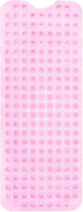 ENKOSI Bath Mat - Large Non Slip Bathtub & Shower Mat - Extra Long 40 x 16 Inch Bathroom Mats for Tub Nonslip Anti Slip Bathmats (40x16 Clear Pink 1-Pack)