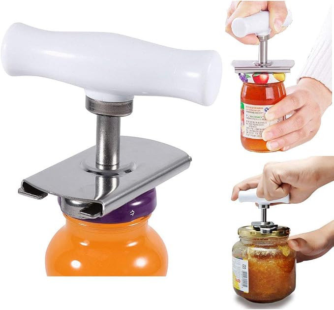 Jar Opener Multifunction Adjustable for 1-4 inches Bottle Can, Stainless Steel Lids Off Jar Opener. Fit Seniors, Arthritis, Women, Chilren, Weak Hands