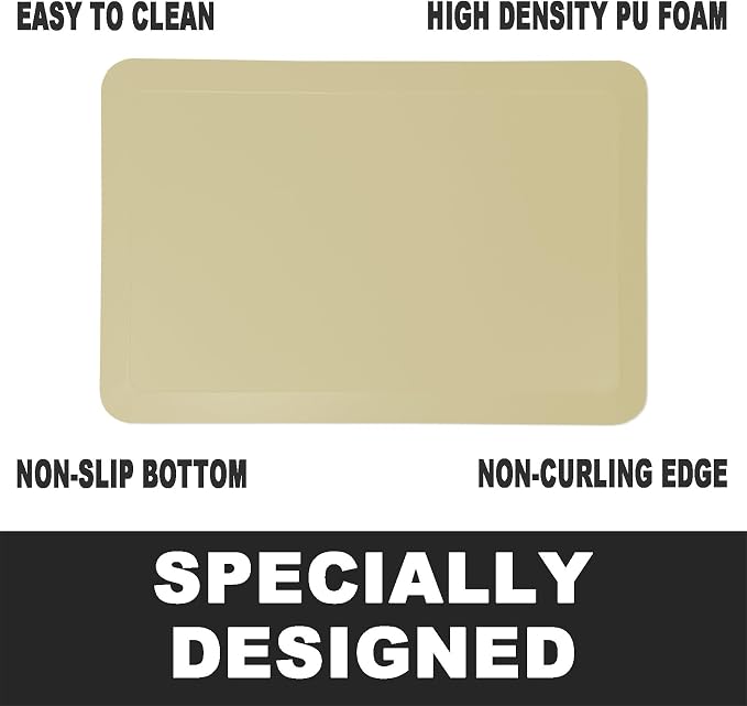 1" Extra Thick Anti Fatigue Floor Mat 30" L x 20" W,Kitchen Mat, Standing Desk Mat,140D Advanced PU Foam Ergonomic Comfort at Home, Office, Garage, Sink (Yellow)