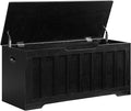 VANKILEY 43.3" Storage Chest Extra Large,Storage Trunk with 2 Safety Hinges,Wooden Storage Bench,Shoe Bench,43.3x15.7x19.1 Inch,Easy Assembly,Storage Bench for Bedroom,Living Room,entryway(Black).