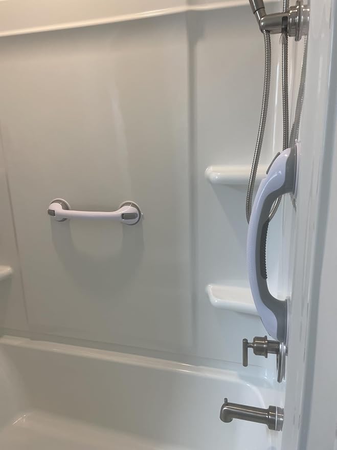 AirTight® Grab Bars for Shower Suction (2Pack) 16-Inch Matte Grey